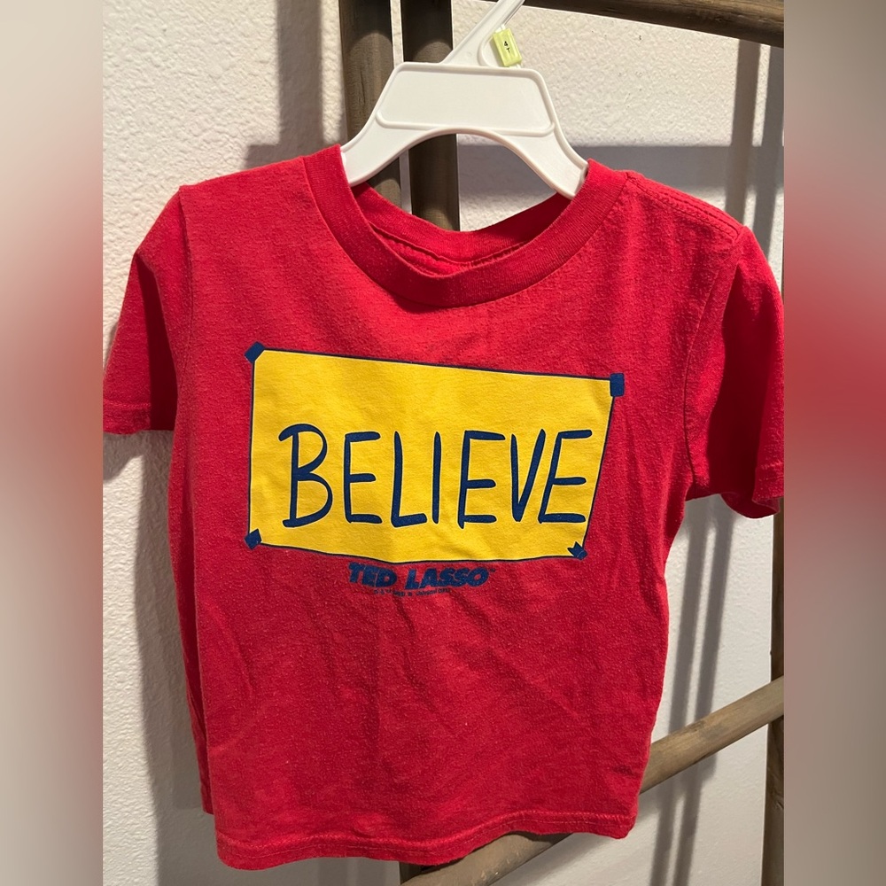 TED LASSO size 3T Red Believe Shirt